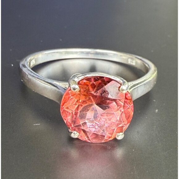 Orange Topaz Sterling Silver Ring 925 Oval Cut 10 - Picture 2 of 6